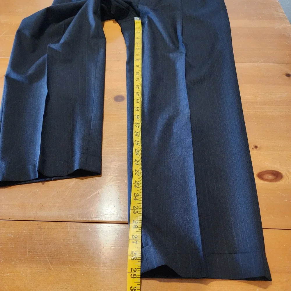 Hart Schaffner Marx 2pc Business Suit Pinstripe 44R Gray Wool Professional VTG